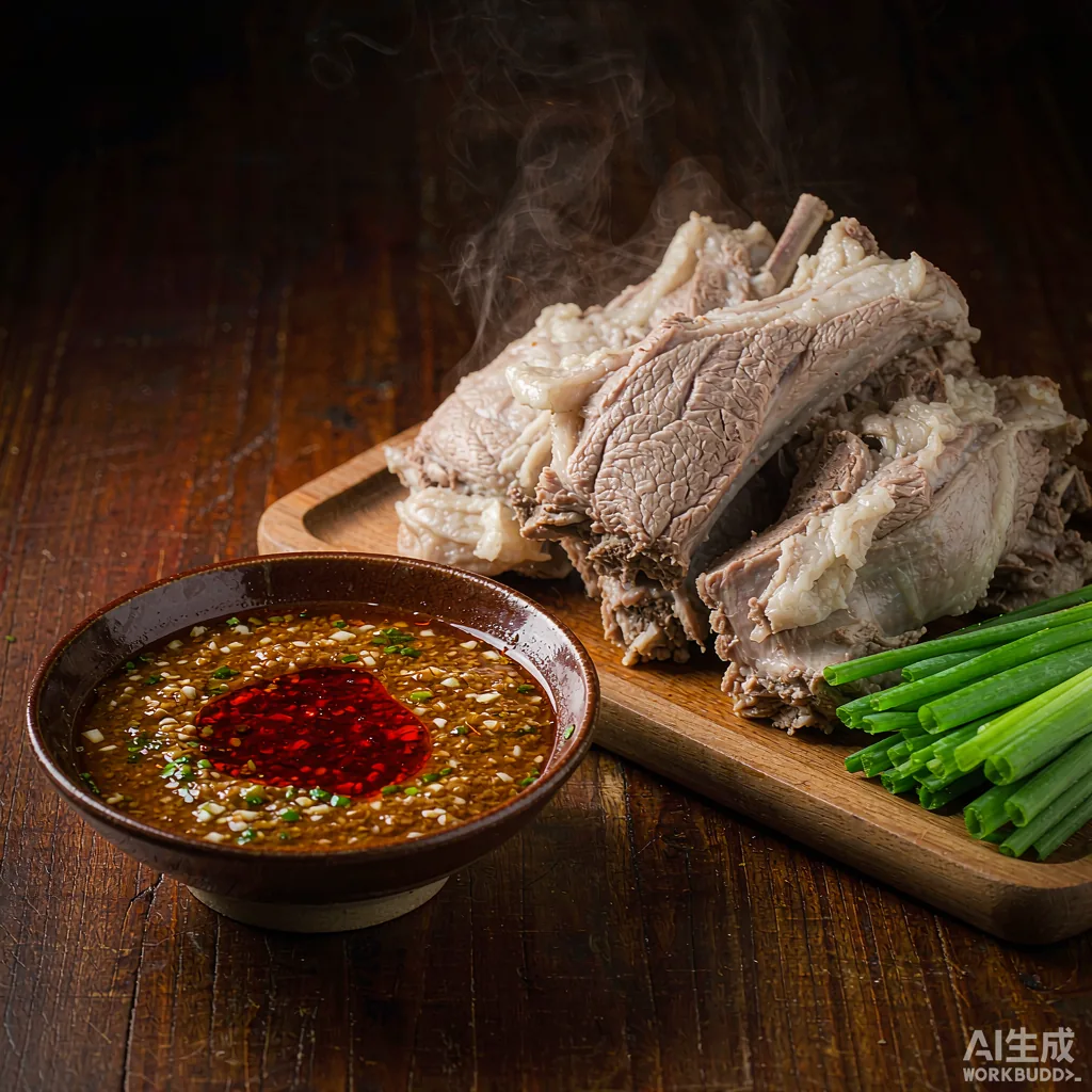 手抓羊肉蘸料配茶